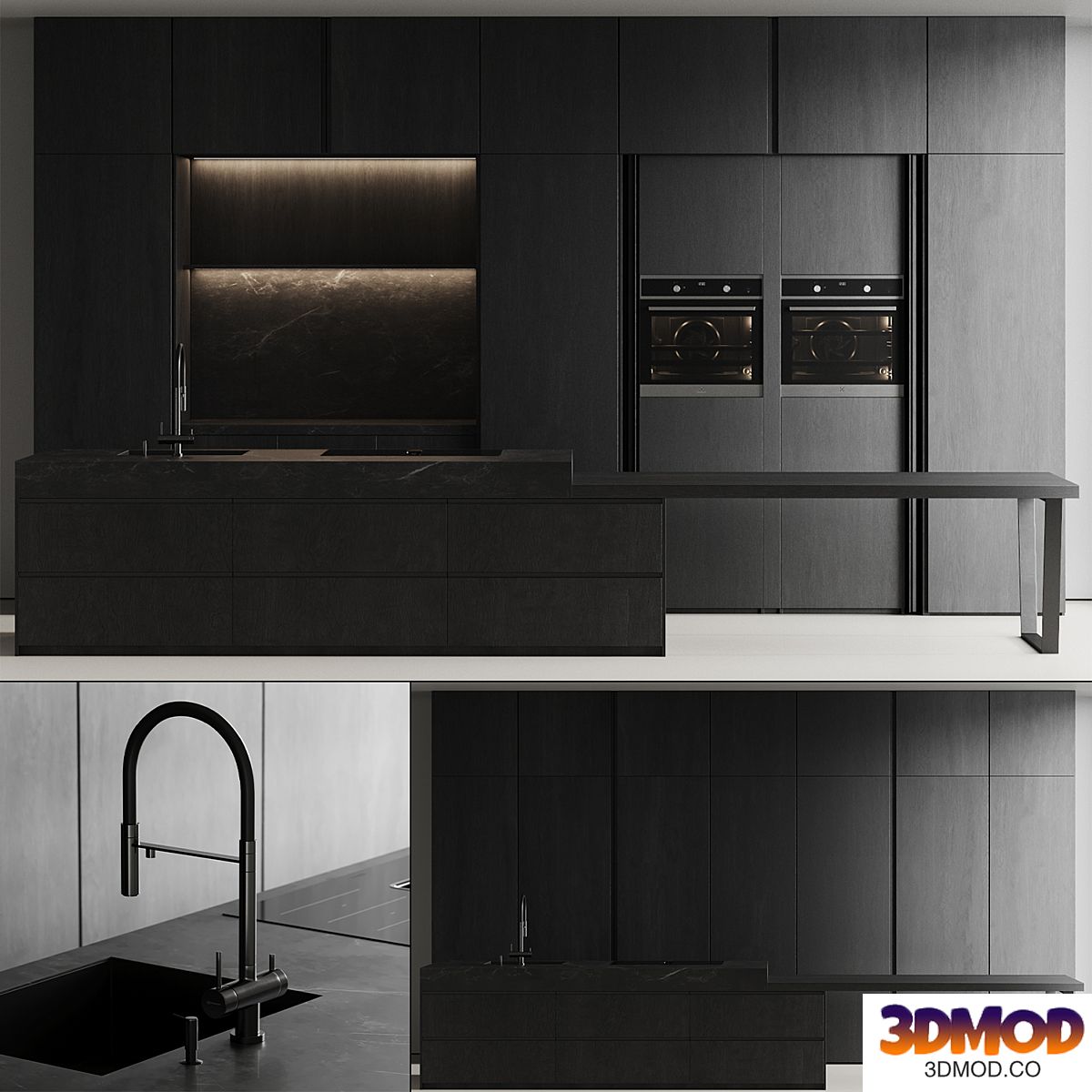 Modern kitchen with island 11 厨房橱柜