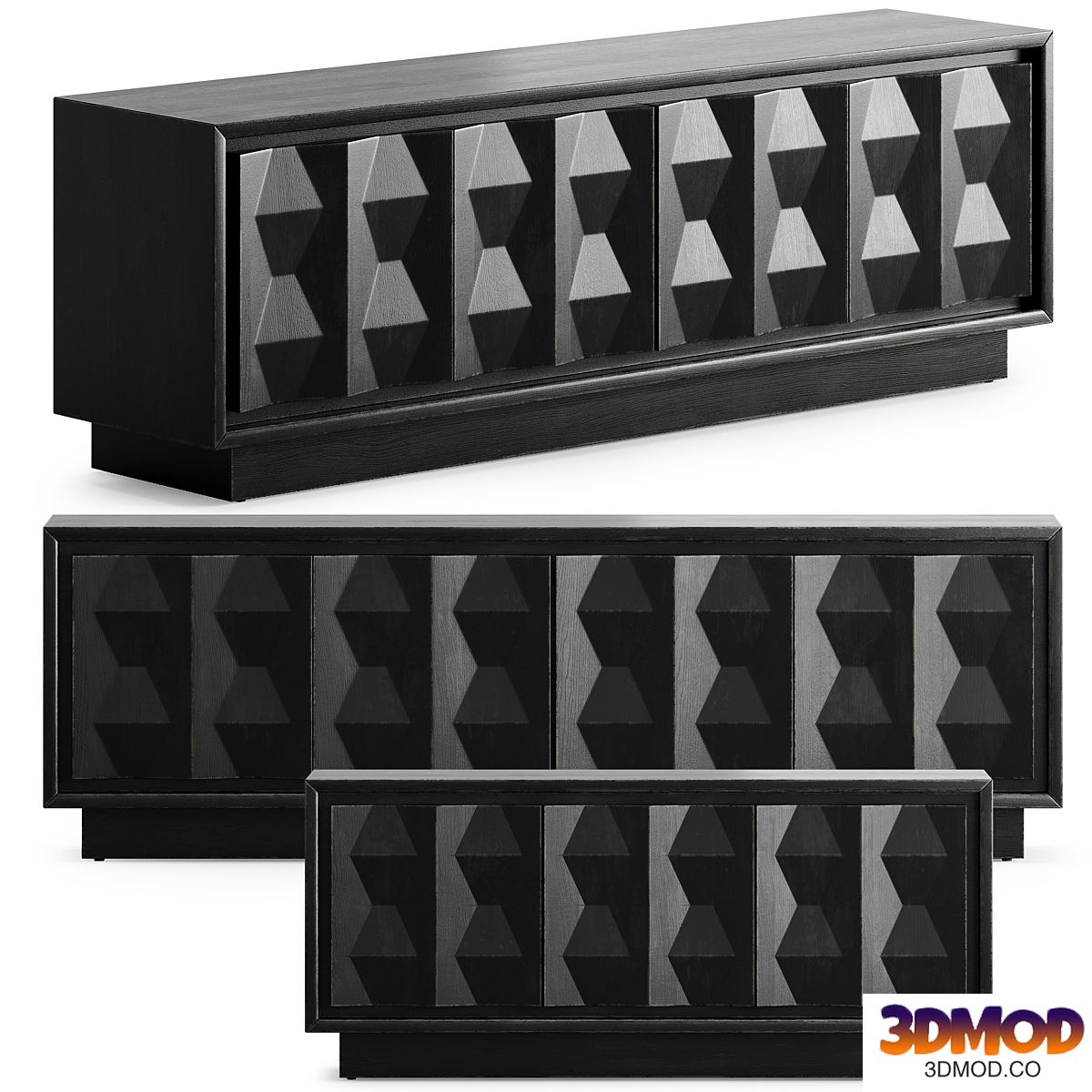 Carved Pattern Media Console By West Elm 边柜