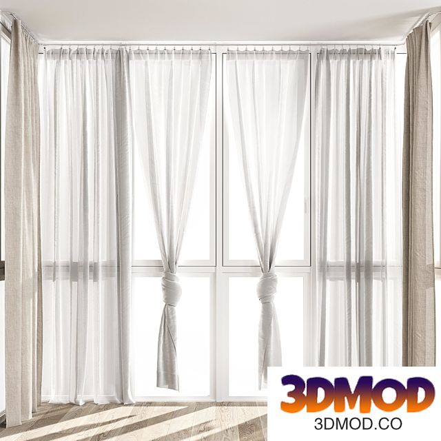 Curtains with balcony windows 511C 窗帘