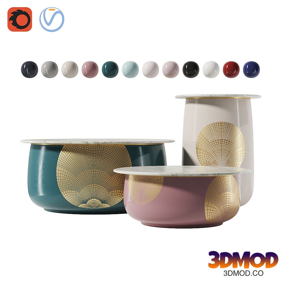 Helios Horizon and Helios Lacquered Table 茶几
