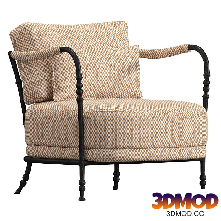 Muirfield Sculptural Metal Accent Chair by Jake Arnold 休闲椅