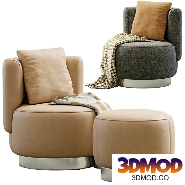 Yves Round Armchair By Minotti 单人沙发
