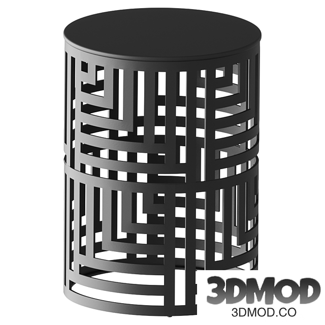 Athes Black Metal Cutout Side Table Coffee Table Coffee Table Coffee Table 边几