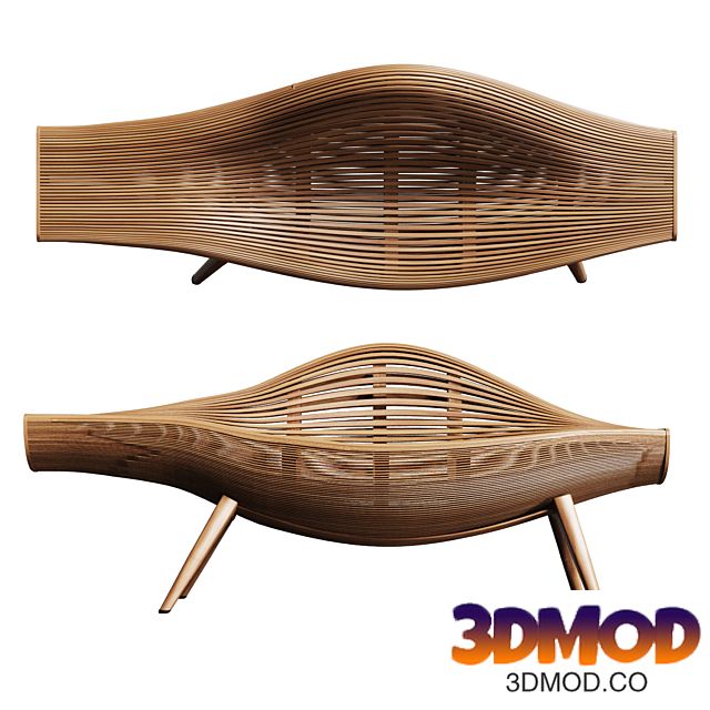 Curvaceous Seating Crafted From Warped Wood 休闲椅