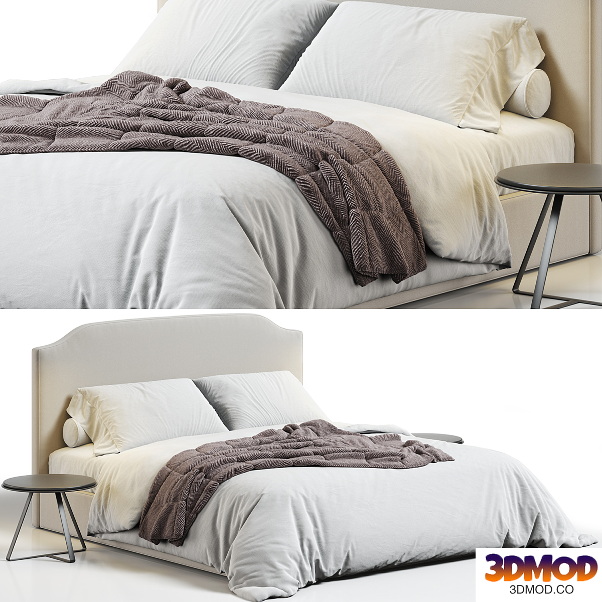 RH Belgian Slope Slipcovered Bed 双人床