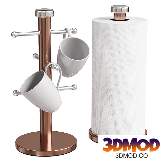 Morphy Richards Bronze Mug Tree And Towel Holder Set 杯架