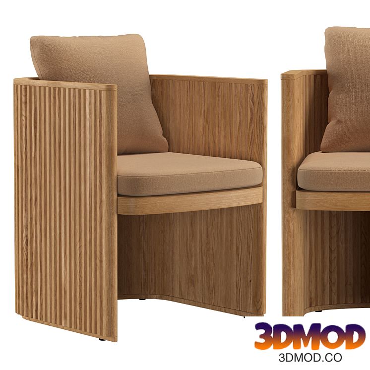 BYRON TEAK OPEN-BASE DINING ARMCHAIR 休闲椅扶手椅