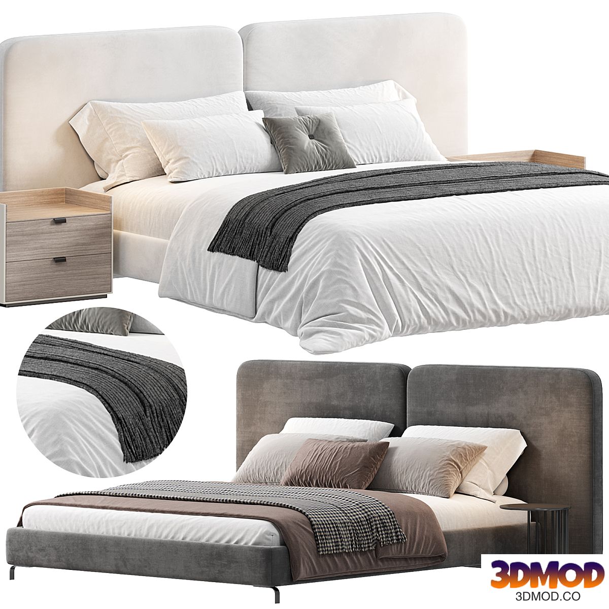 Tatlin Cover Bed by Rodolfo Dordoni 双人床