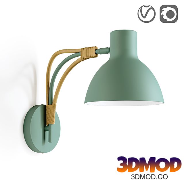 Metal and rattan wall lamp, Sunny 壁灯