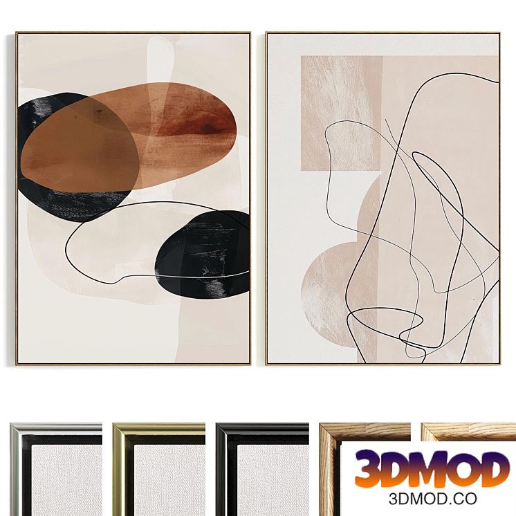 Plaster Two Photo Frame B-687 挂画