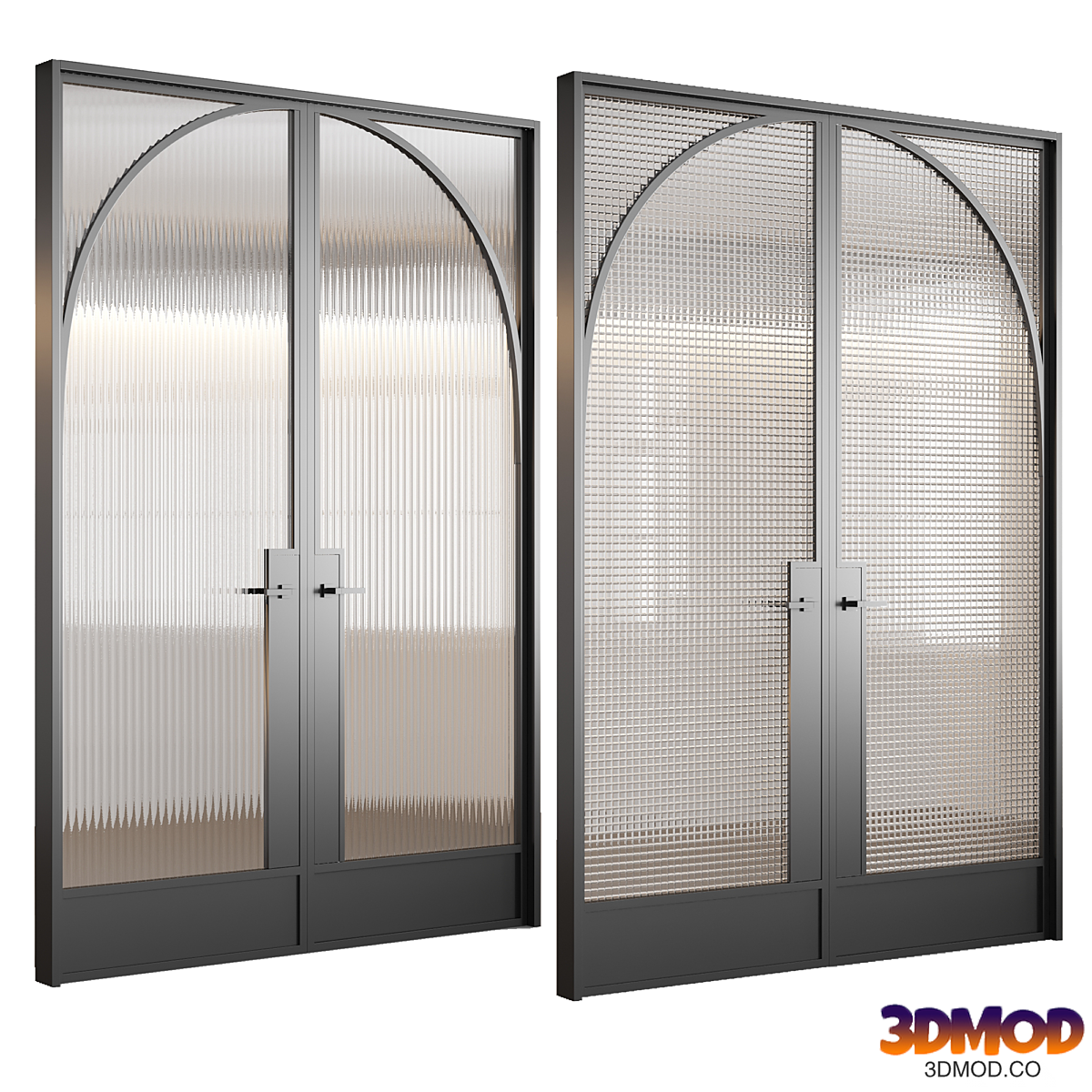 Embossed glass doors №3 玻璃双开门