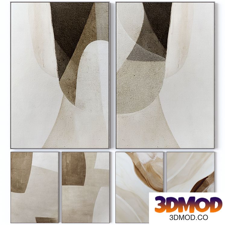 Set of six large wall paintings 3314 挂画