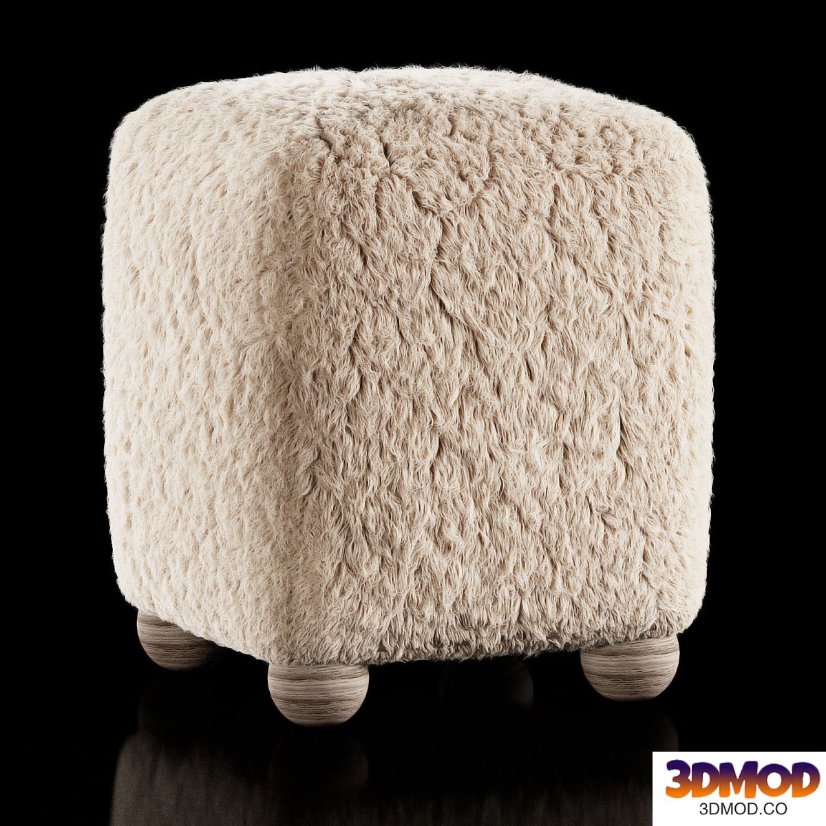 L Enchere Square Wool Ottoman 凳子