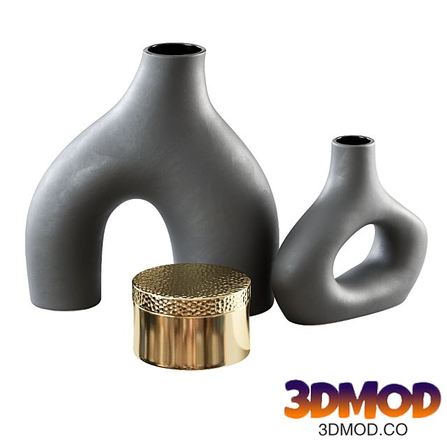 Vases and box H&M 摆件