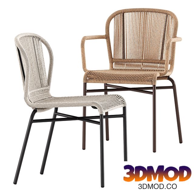 Cricket with armrests chair by Varaschin单椅