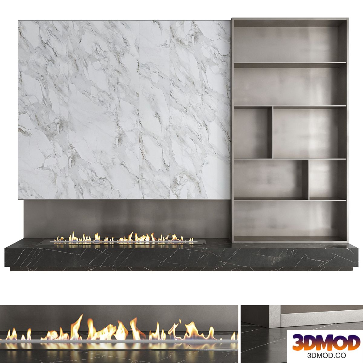 Decorative wall with fireplace set 20 壁炉电视背景墙