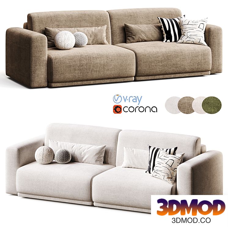 Straight sofas GRAIL 双人沙发