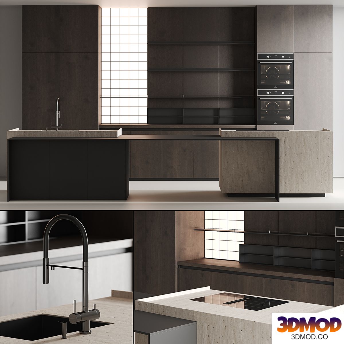 Modern kitchen with island 13 厨房橱柜