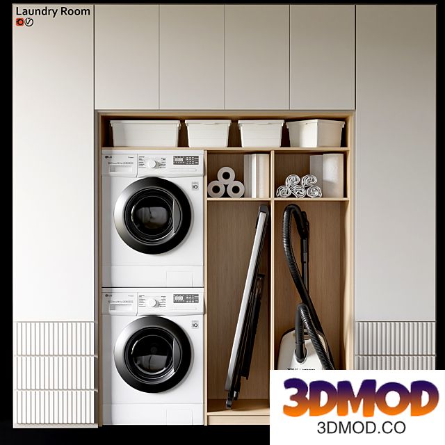 Laundry room 洗衣机储物柜
