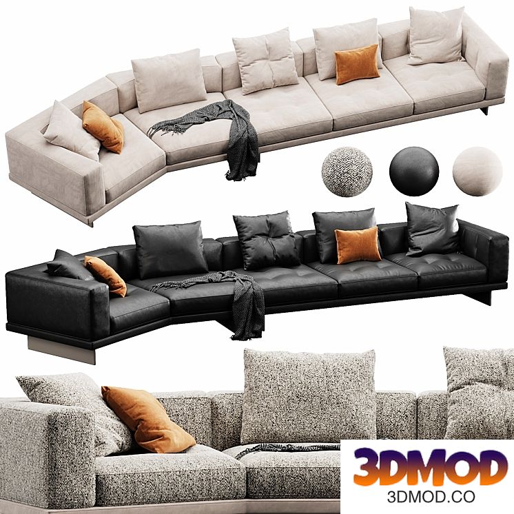 Minotti Dylan set 01 多人沙发