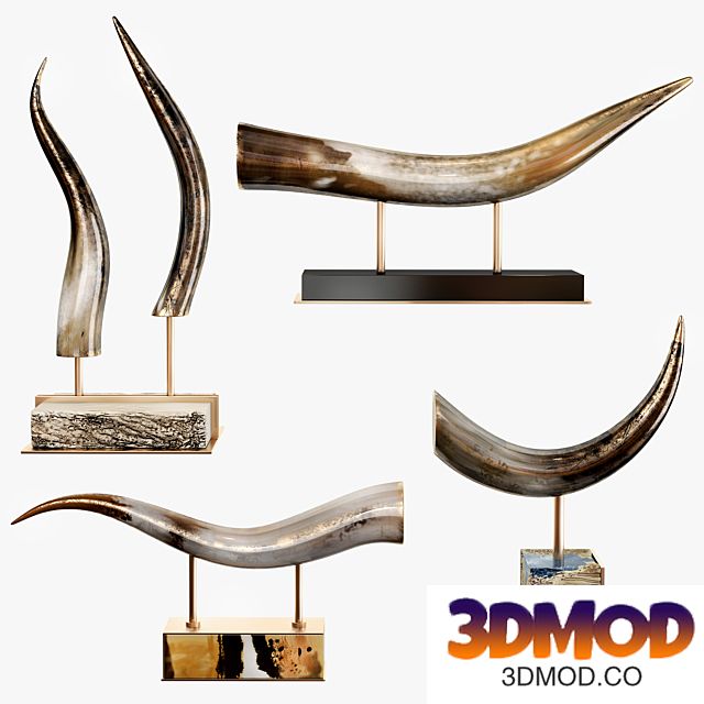 Sculptures of decorative horns 雕塑摆件