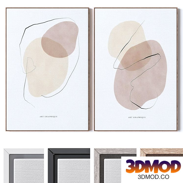 Set of large wall paintings 3047 挂画