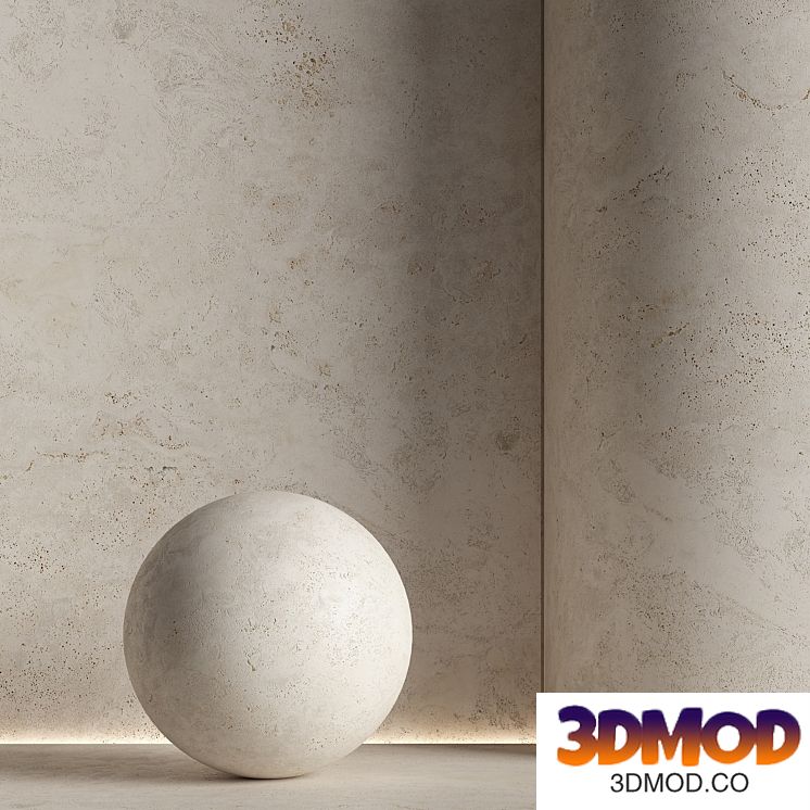 Stone material, travertine. 34, pbr, seamless 石墙