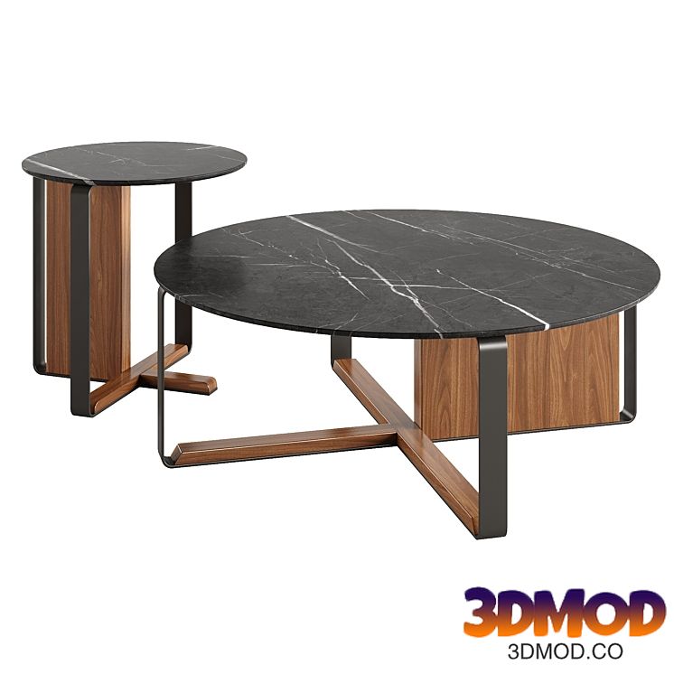 Coffee table with wood finish and Marble top 茶几