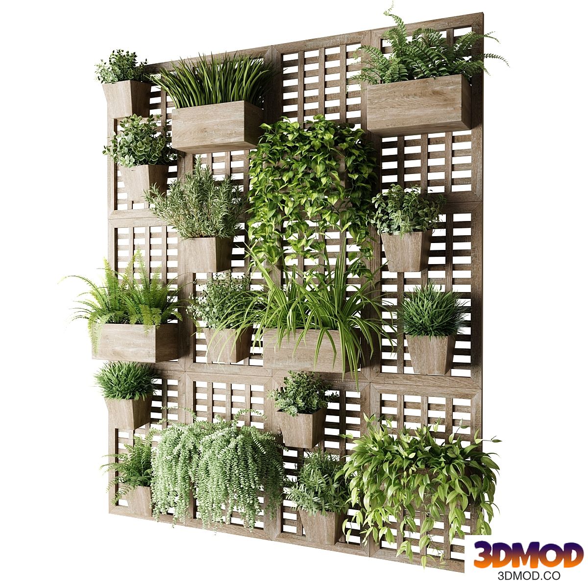 Vertical garden from blocks for indoor plants on the wall 植物墙