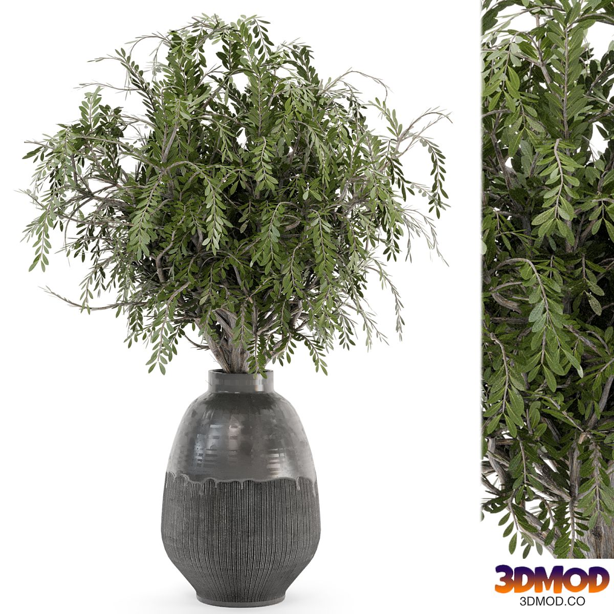 Bouquet Plants in rusty Concrete Pots - Set 562 花瓶
