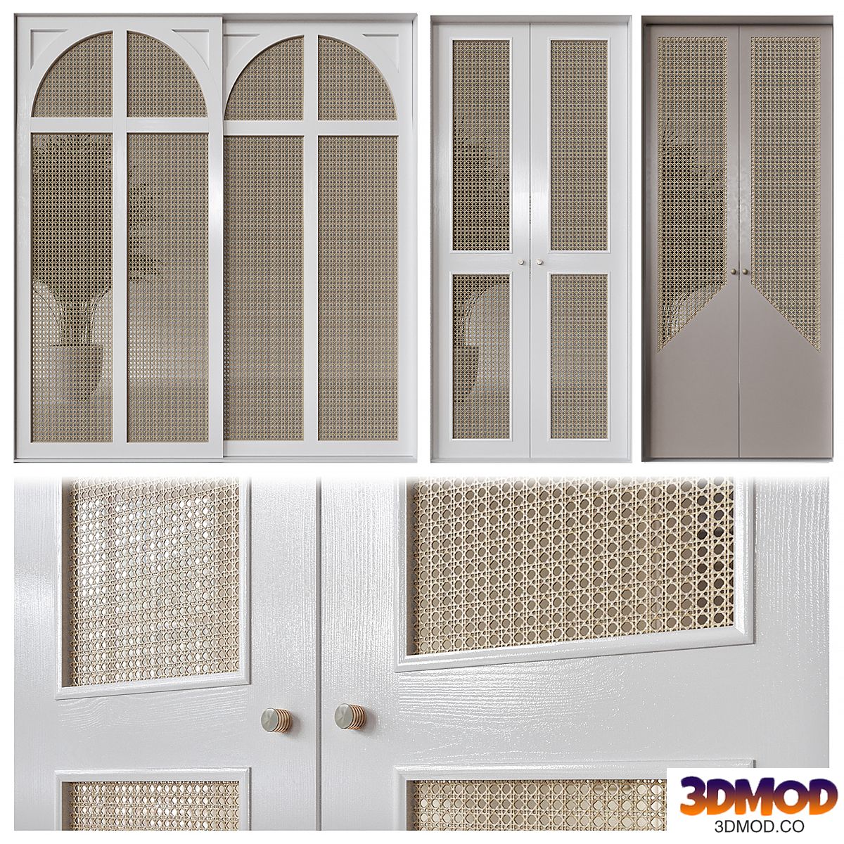 Classic rattan door