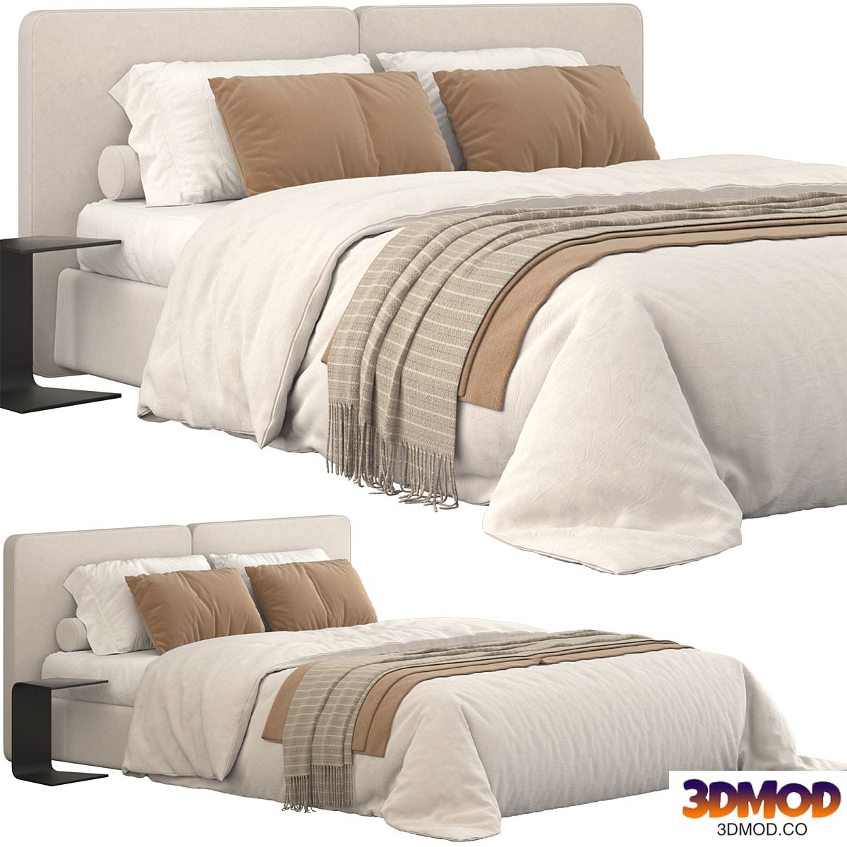 Bed Minotti tatlin cover 双人床