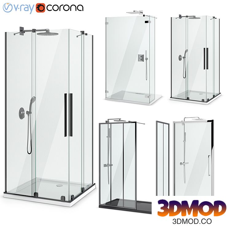 Showers Radaway, West One Bathrooms and Ideal set 124 淋浴间