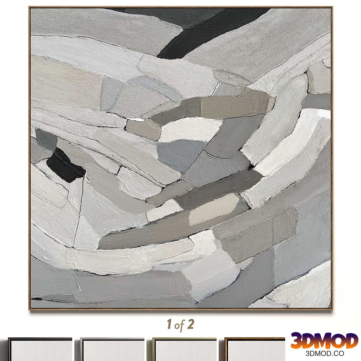 Plaster two square photo frames R-54