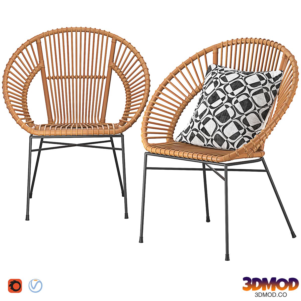 Rattan Accent Chair Natural Sarita