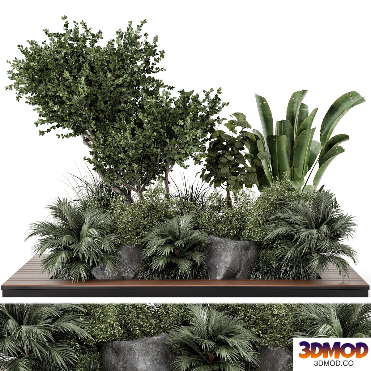 Outdoor Garden set bush and Tree - Garden Set 637