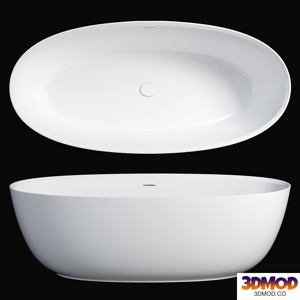 Arezzo 1700 x 800 Matt White Solid Stone Modern Double Ended Bath