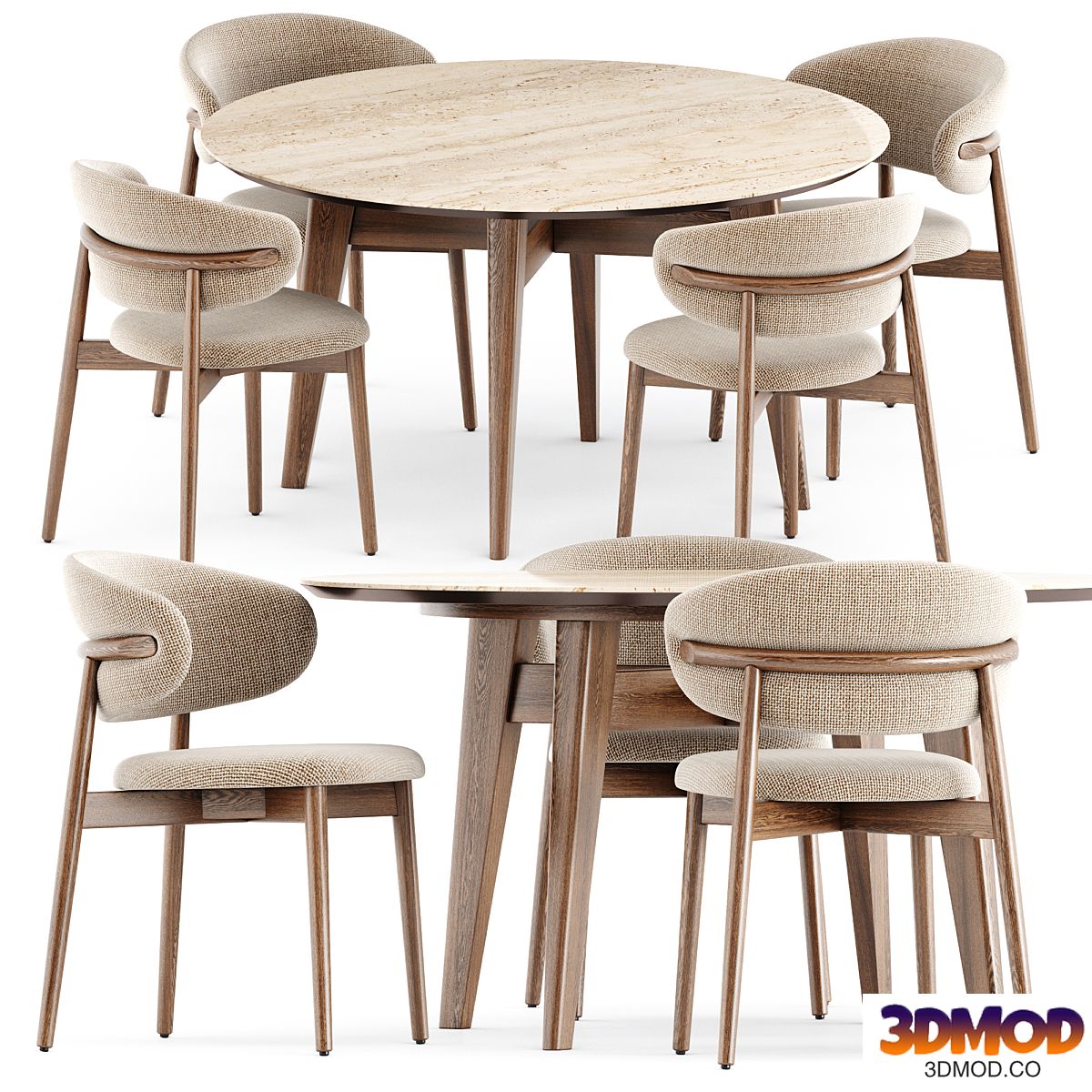 Oleandro chair and Abrey table by Calligaris