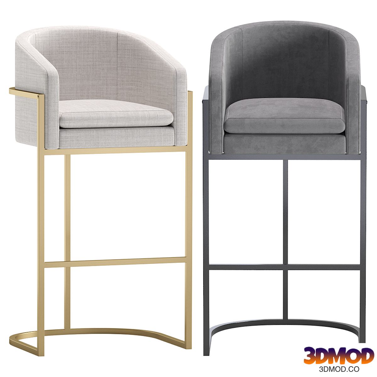 Bar and Semi Bar Stools San Francisco by Cazarina Interiors 3 Colors Version