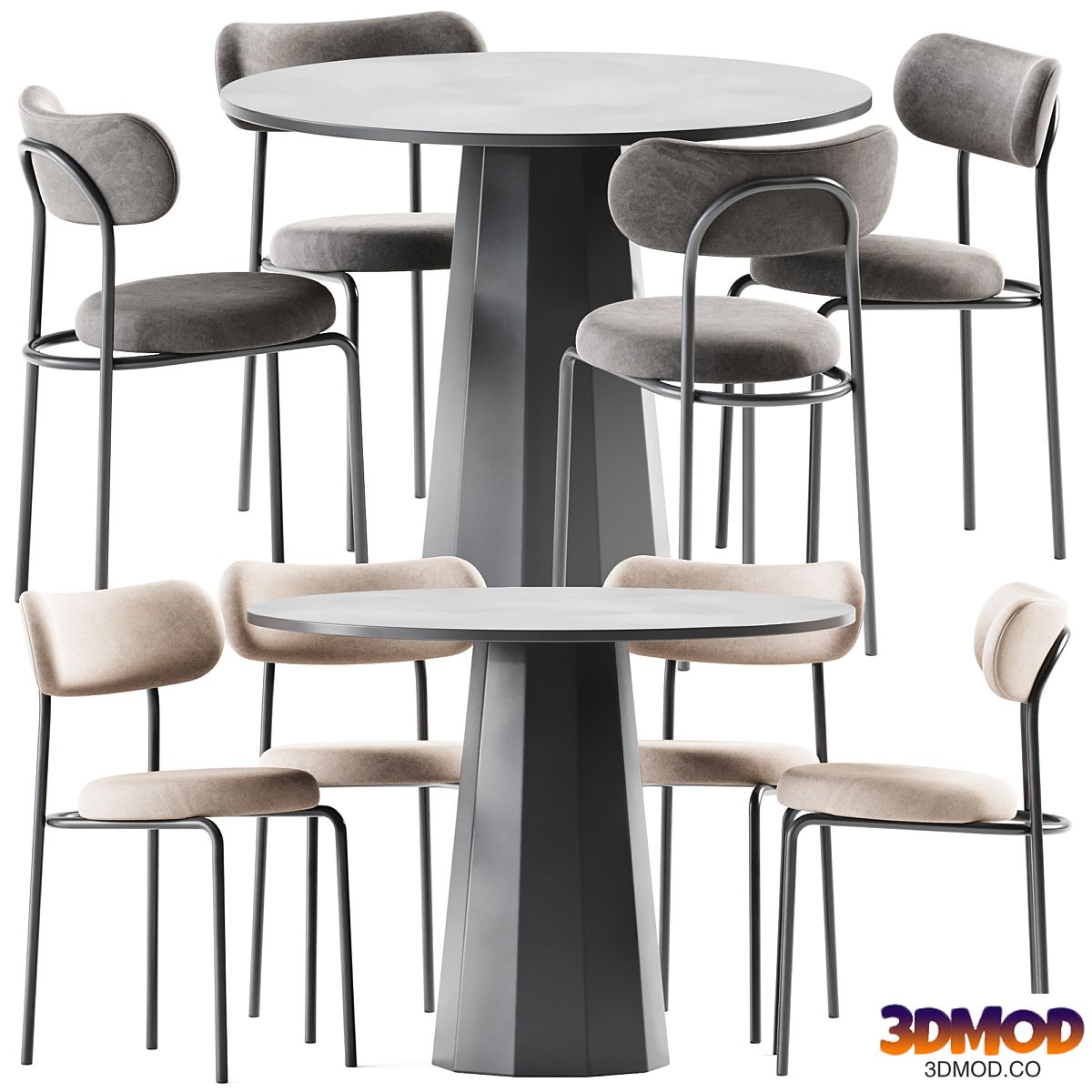 Dix Table and Loop Chair by Connubia 餐桌椅