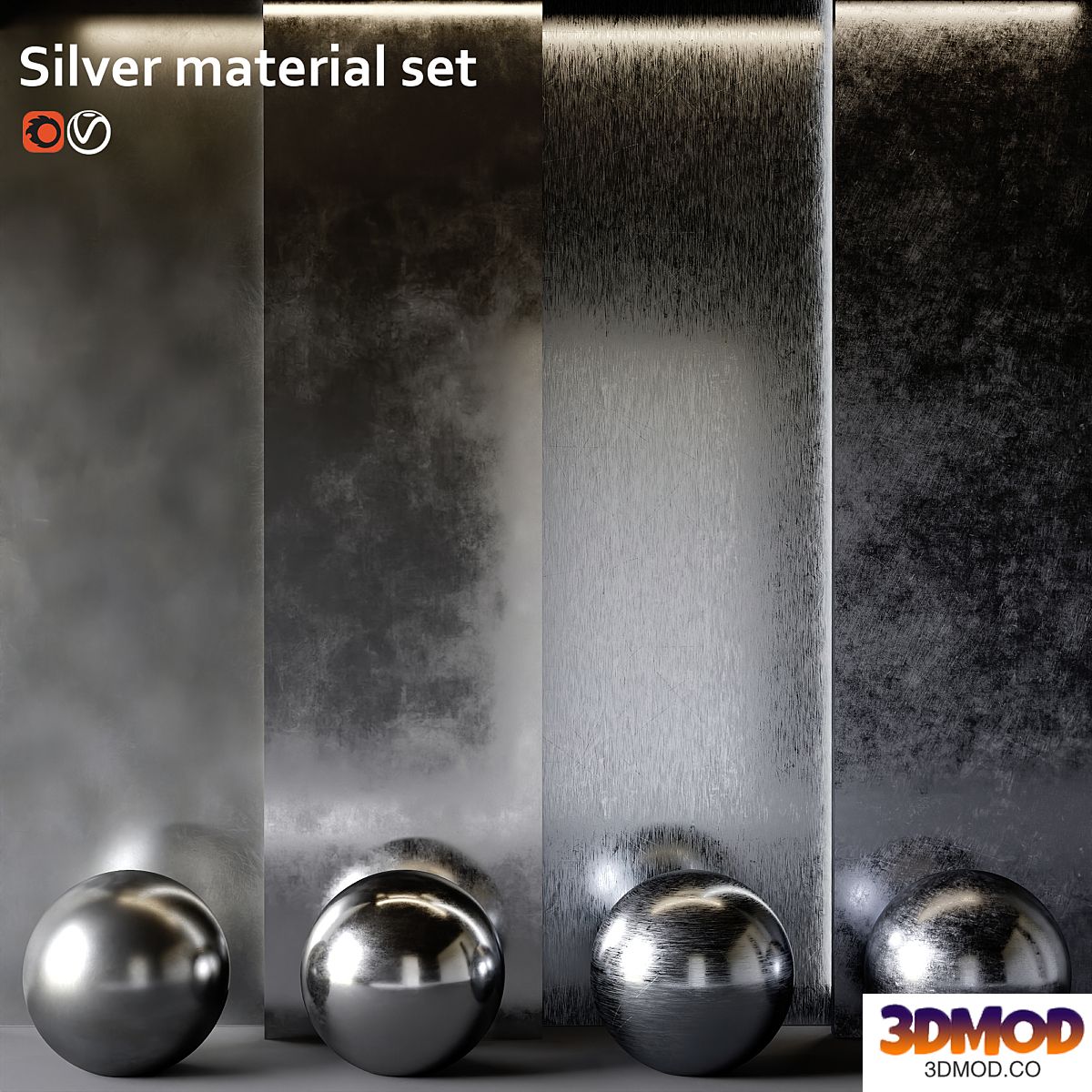 Silver material set 金属面板