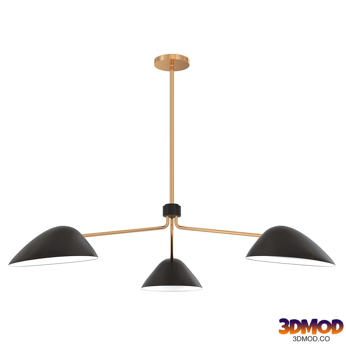 White Candelabra Modern Pendant Lamp Mid Century