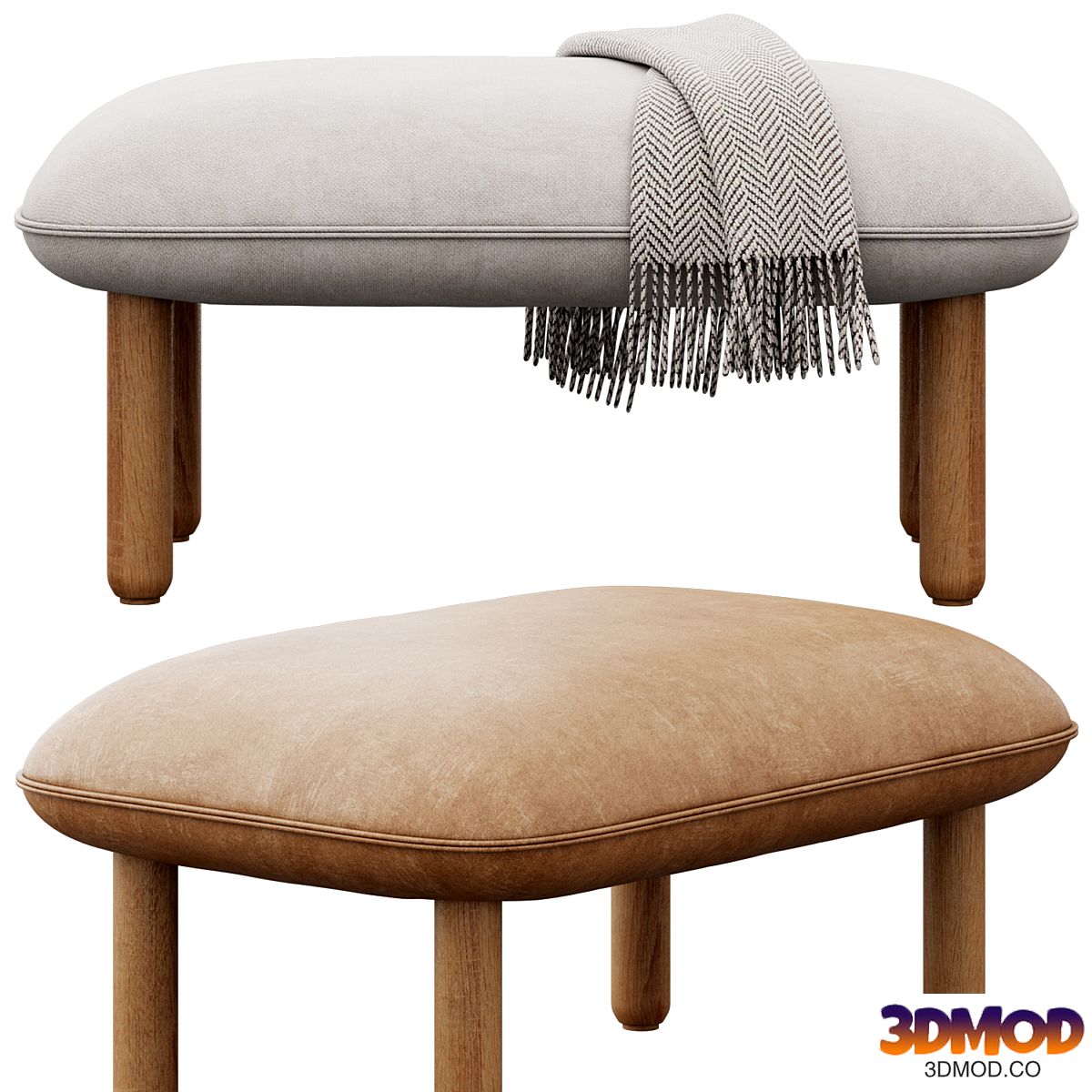 Brick QT Ottoman by Poppin