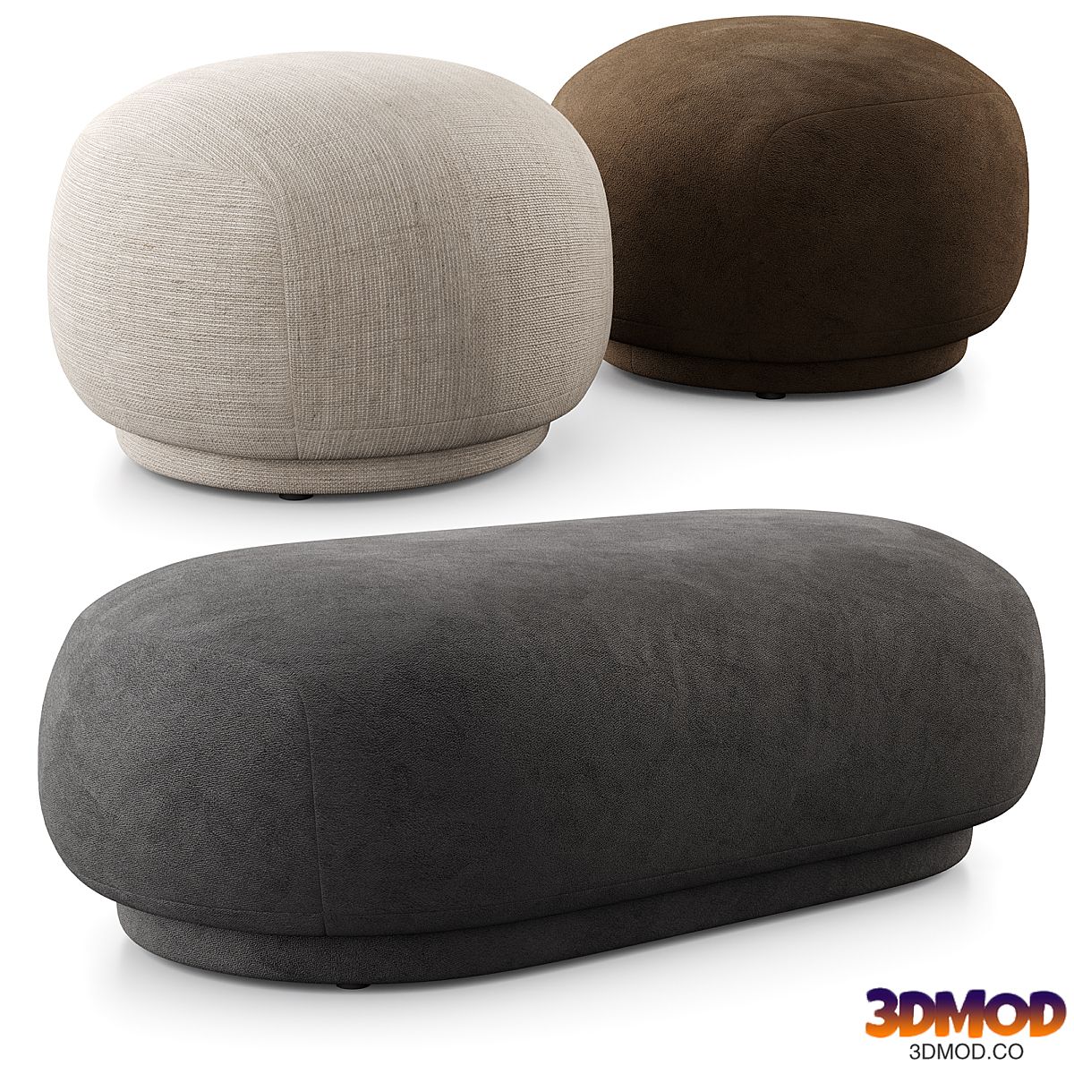 Rico Pouf And Ottoman By Ferm Living 凳子脚踏