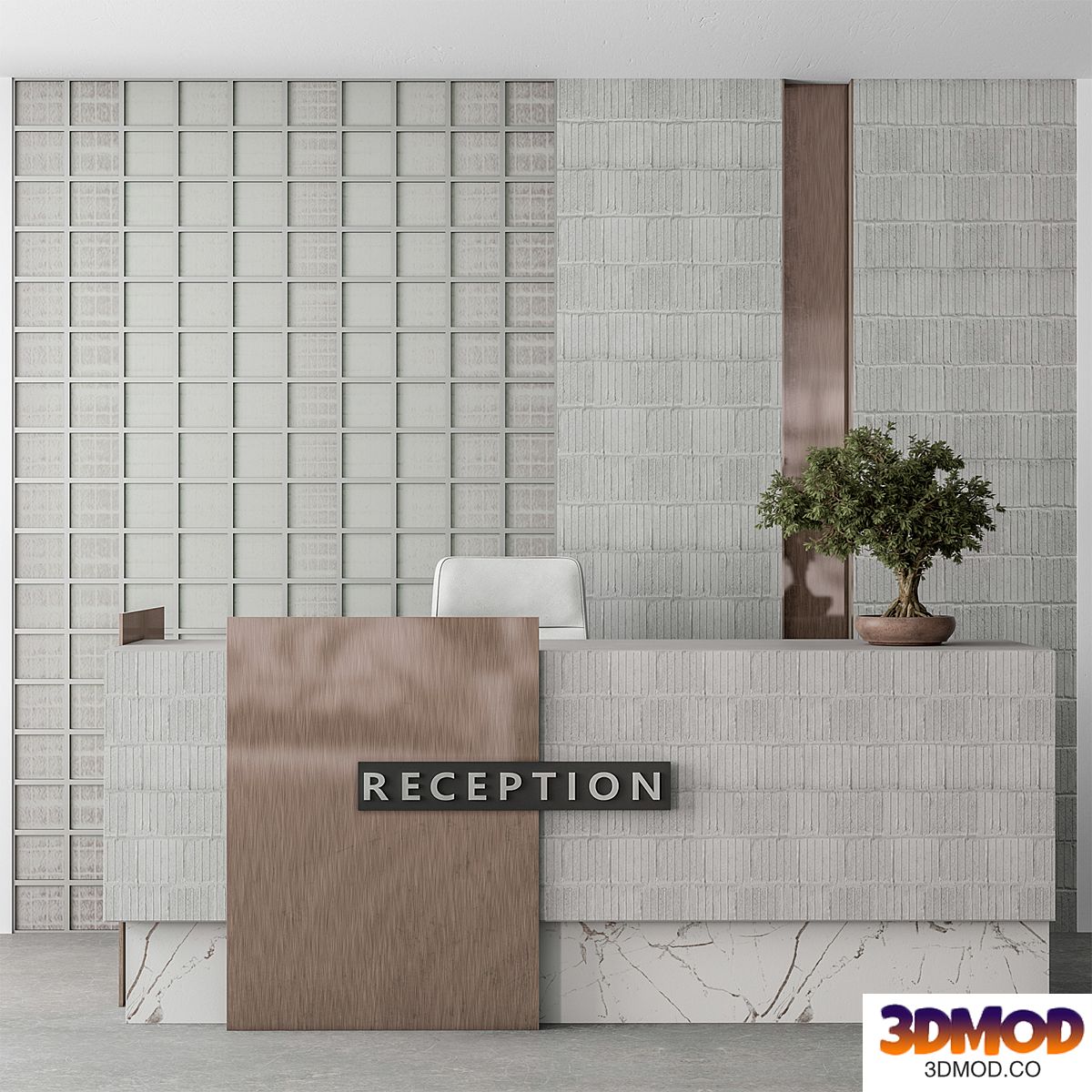 Reception Desk and Wall Decoration - Office Set 306