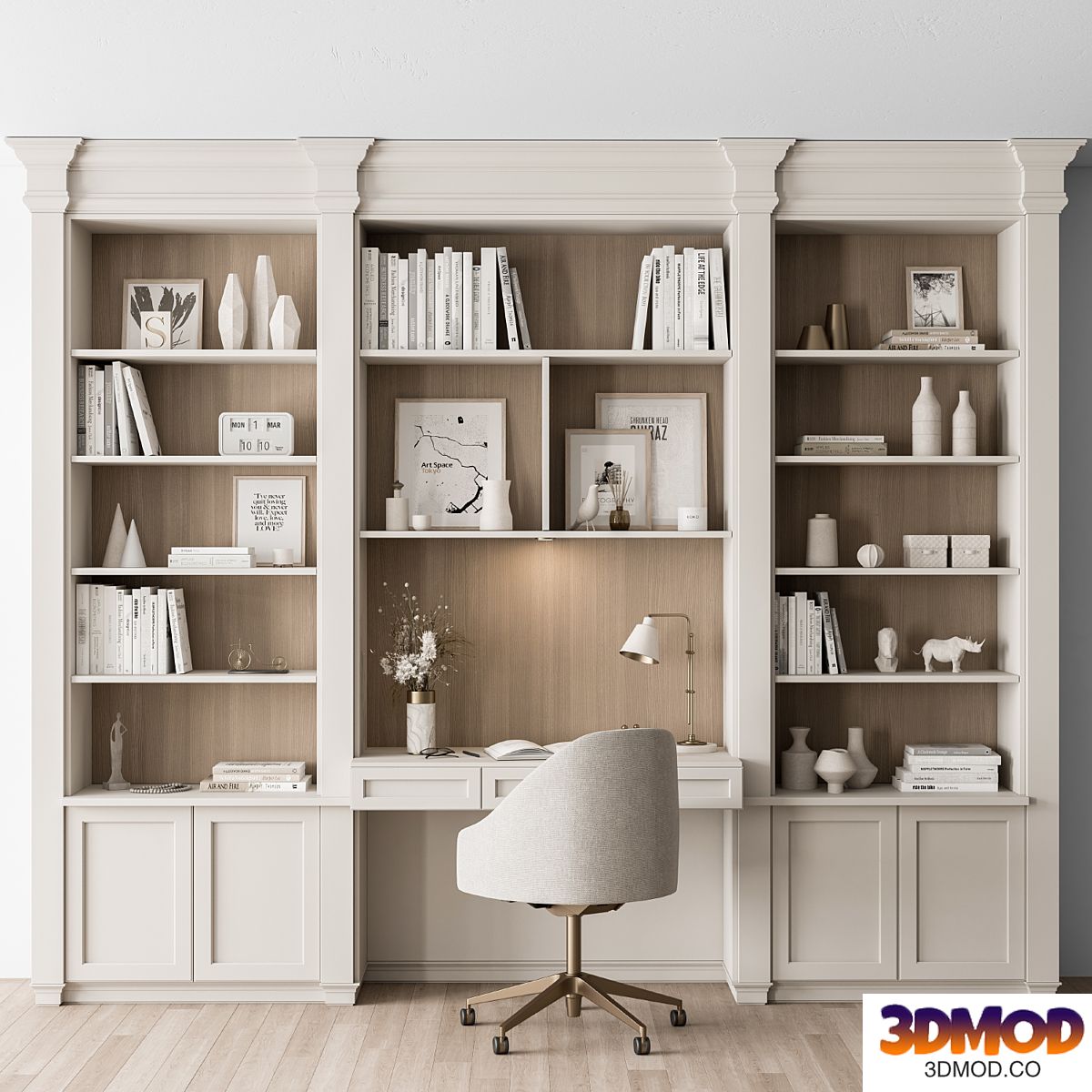 Classic Home Desk and Library Set - Office Furniture 288