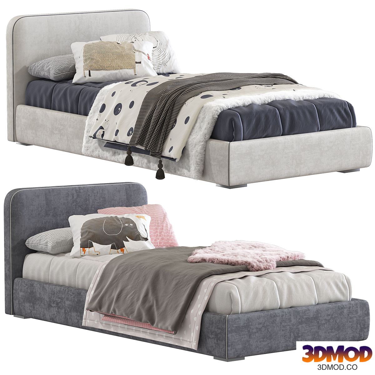 Bed with upholstered headboard 242