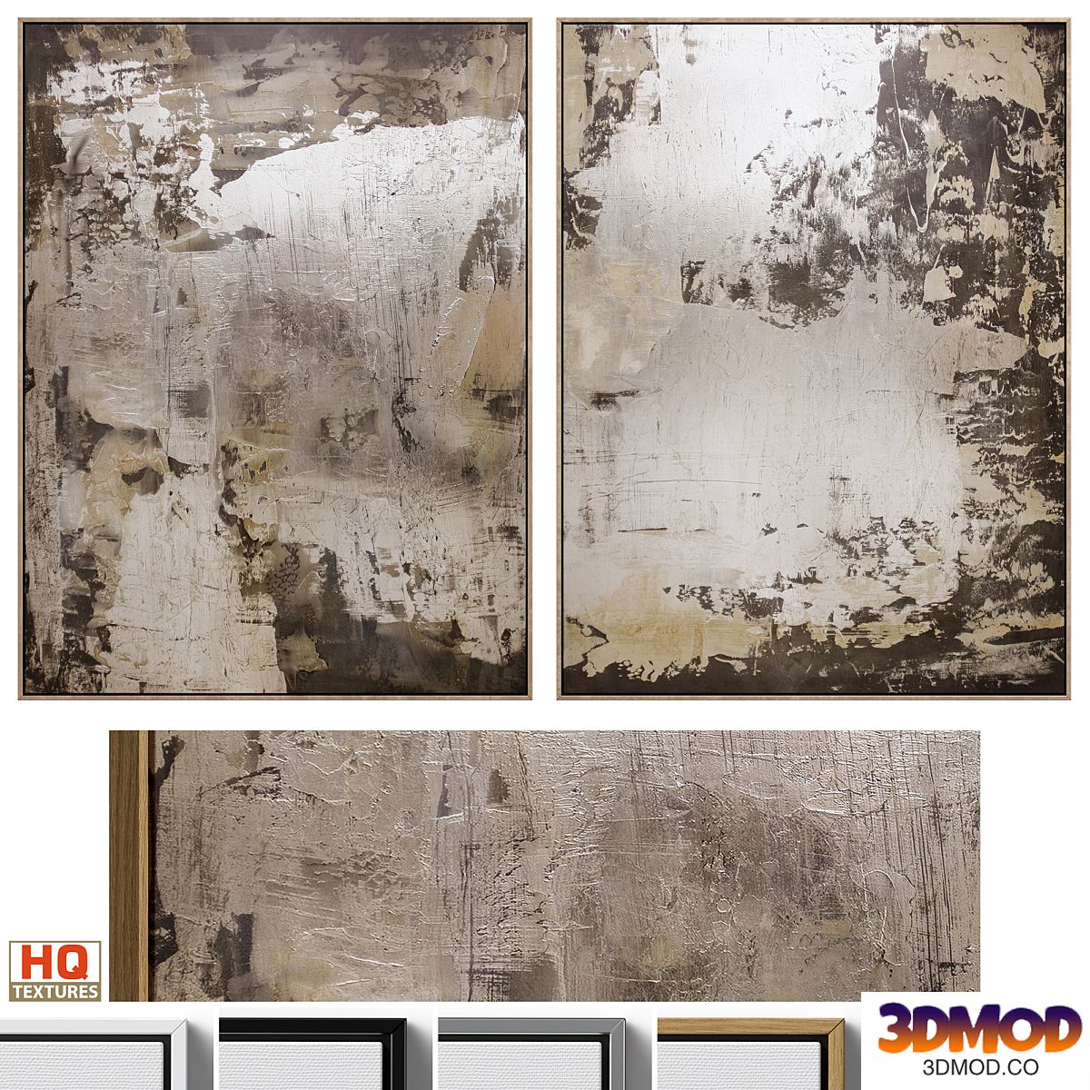Large Abstract Neutral Wall Art C-433