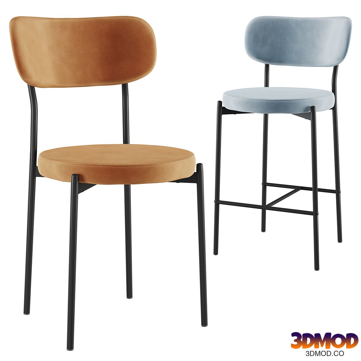 Chair&Bar stool Barbara black legs SG