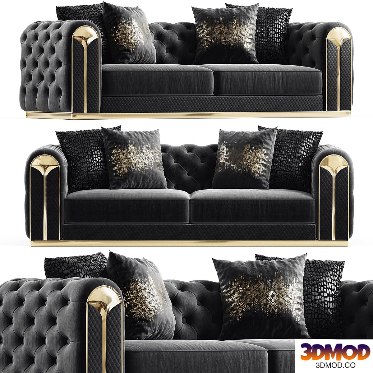 Violet Sofa 3 Seater Gray 双人沙发